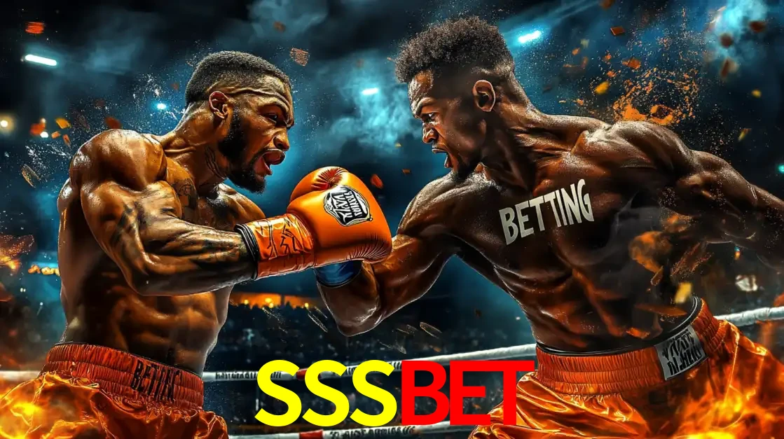 Dois boxeadores em uma luta intensa e explosiva, representando a adrenalina e as oportunidades de apostas em esportes de combate disponíveis na plataforma SSSBET.